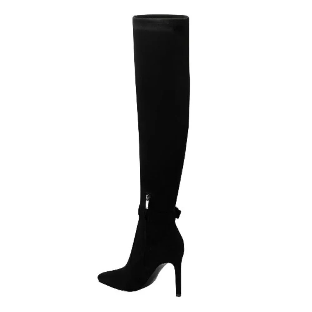 Marc Fisher Caia pull on over the knee buckle heeled boot 6.5